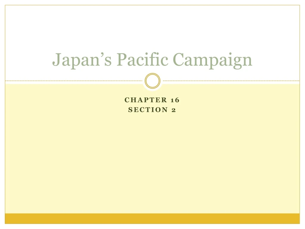 japan s pacific campaign