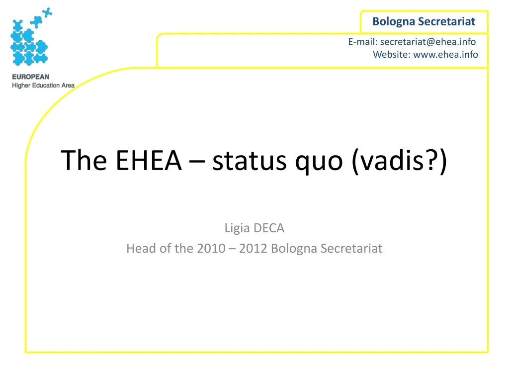 the ehea status quo vadis