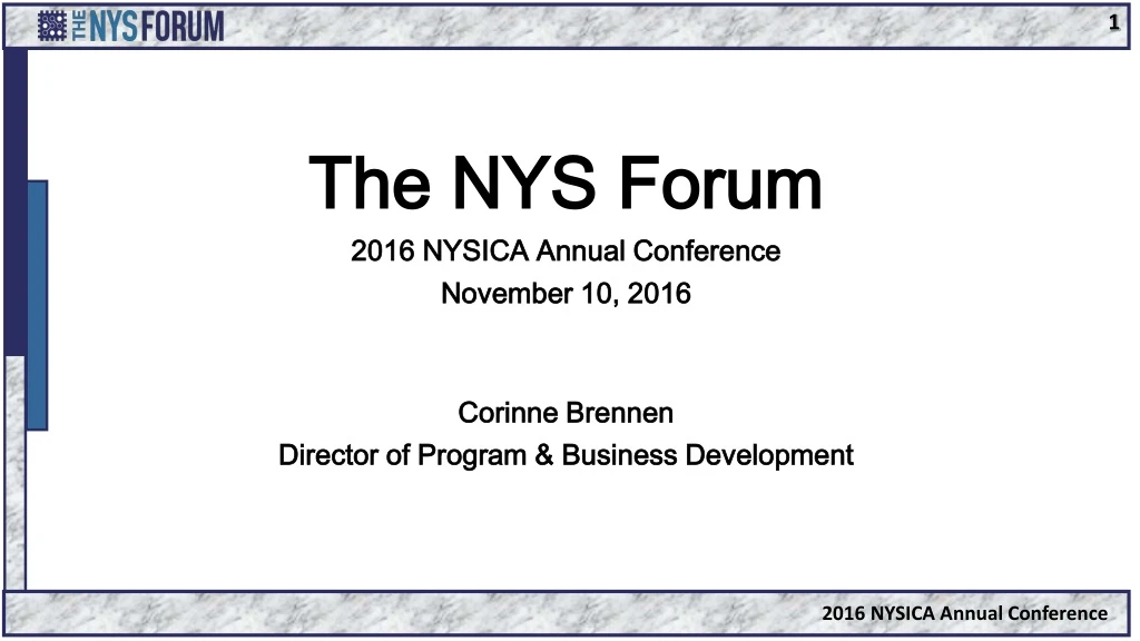 the nys forum 2016 nysica annual conference
