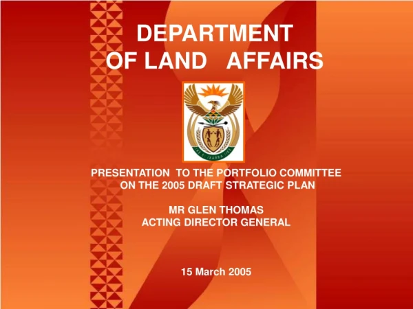 DEPARTMENT OF LAND AFFAIRS