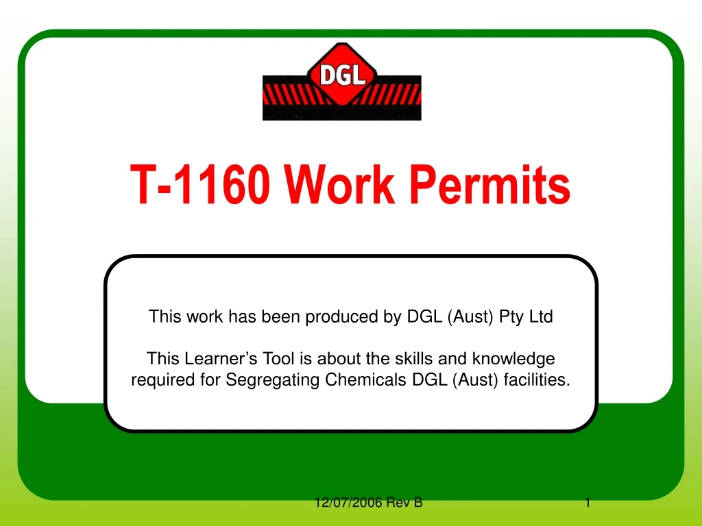 t 1160 work permits