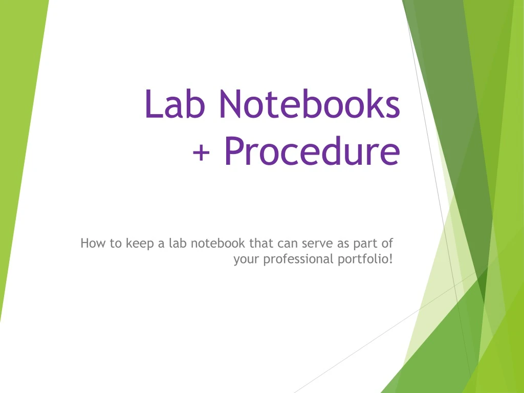 lab notebooks procedure
