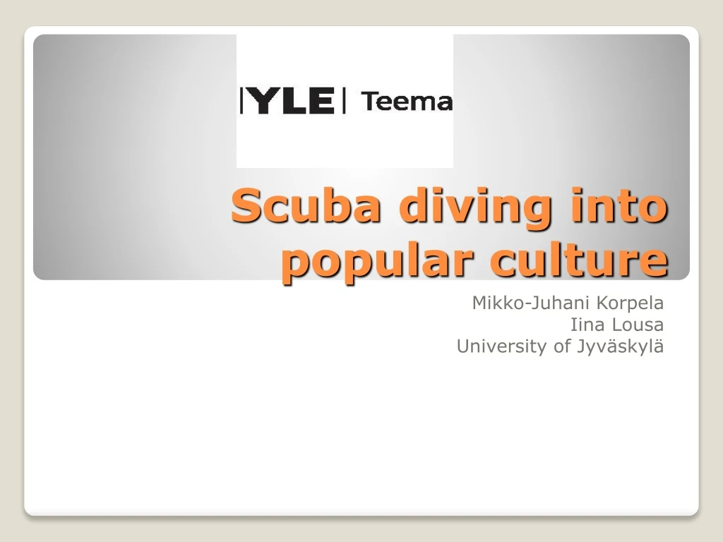 scuba diving into popular culture