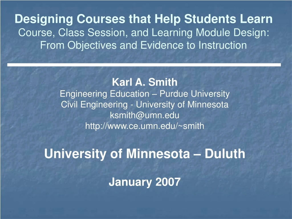 designing courses that help students learn course