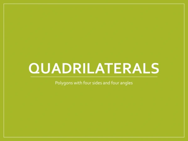 Quadrilaterals