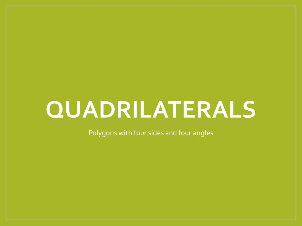 quadrilaterals