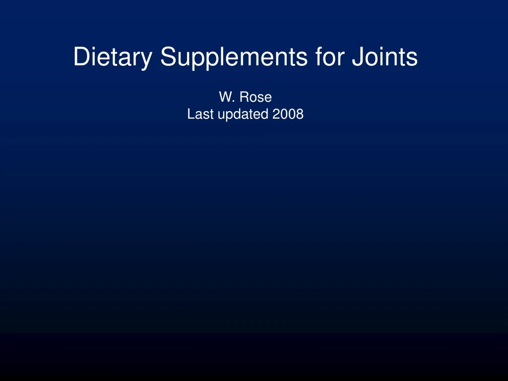 dietary supplements for joints w rose last