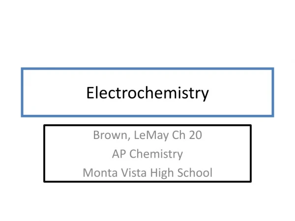 Electrochemistry