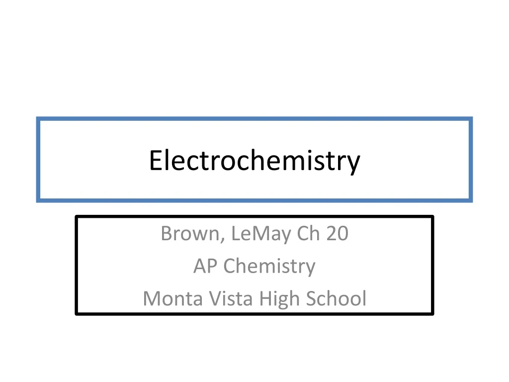 electrochemistry