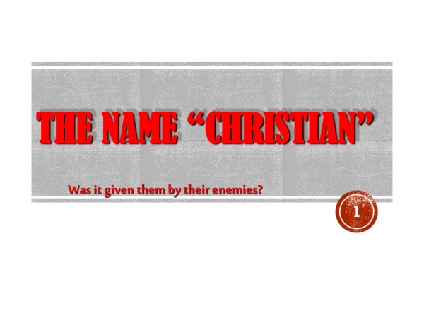 The Name “Christian”