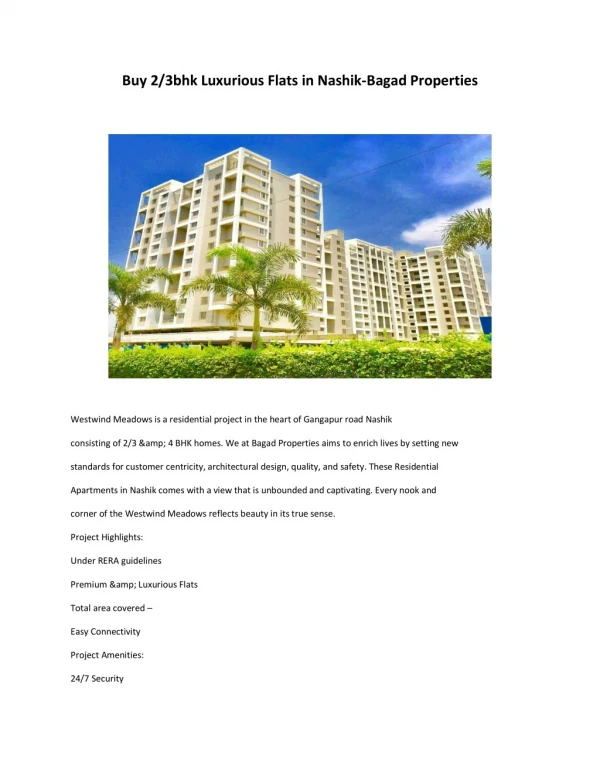 3 bhk flats in nashik | Bagad Properties