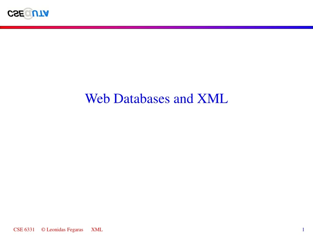 web databases and xml