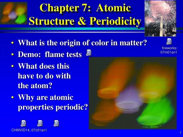 Chapter 7: Atomic Structure &amp; Periodicity
