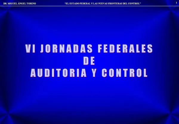 VI JORNADAS FEDERALES DE AUDITORIA Y CONTROL