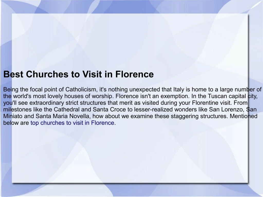 best churches to visit in florence