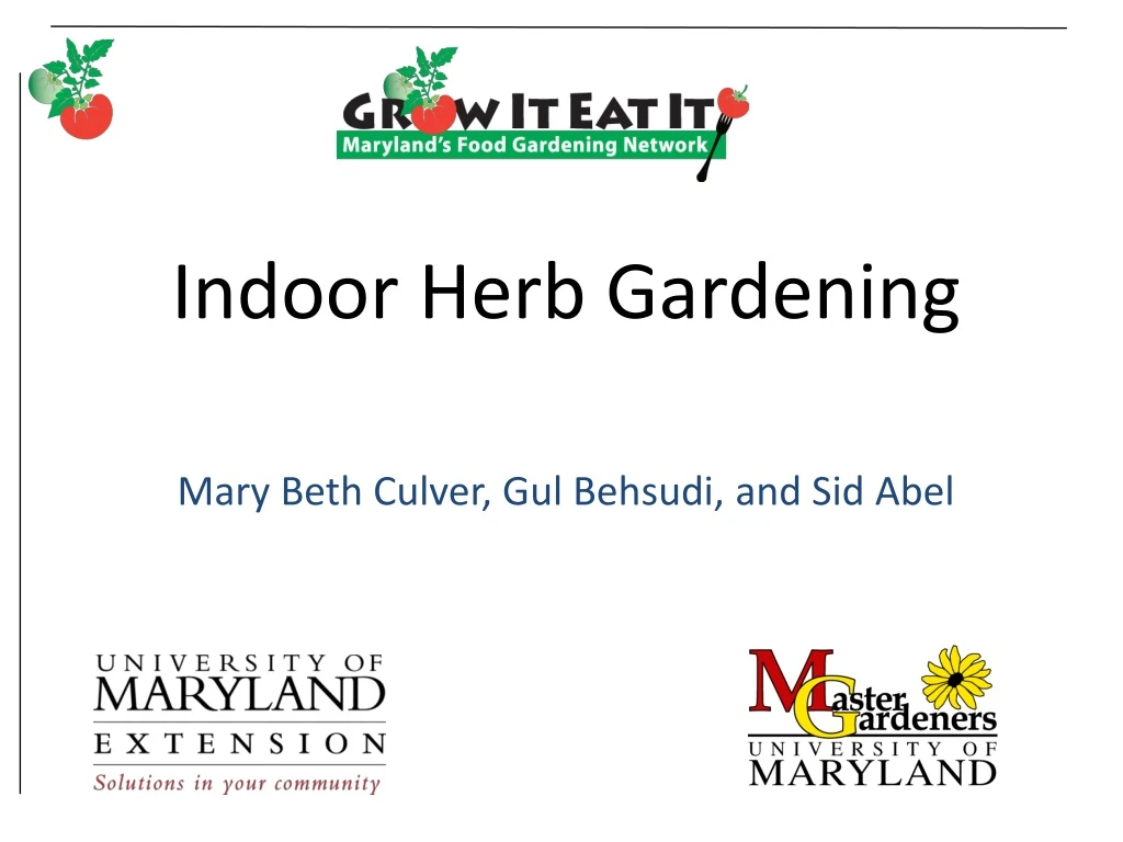 indoor herb gardening