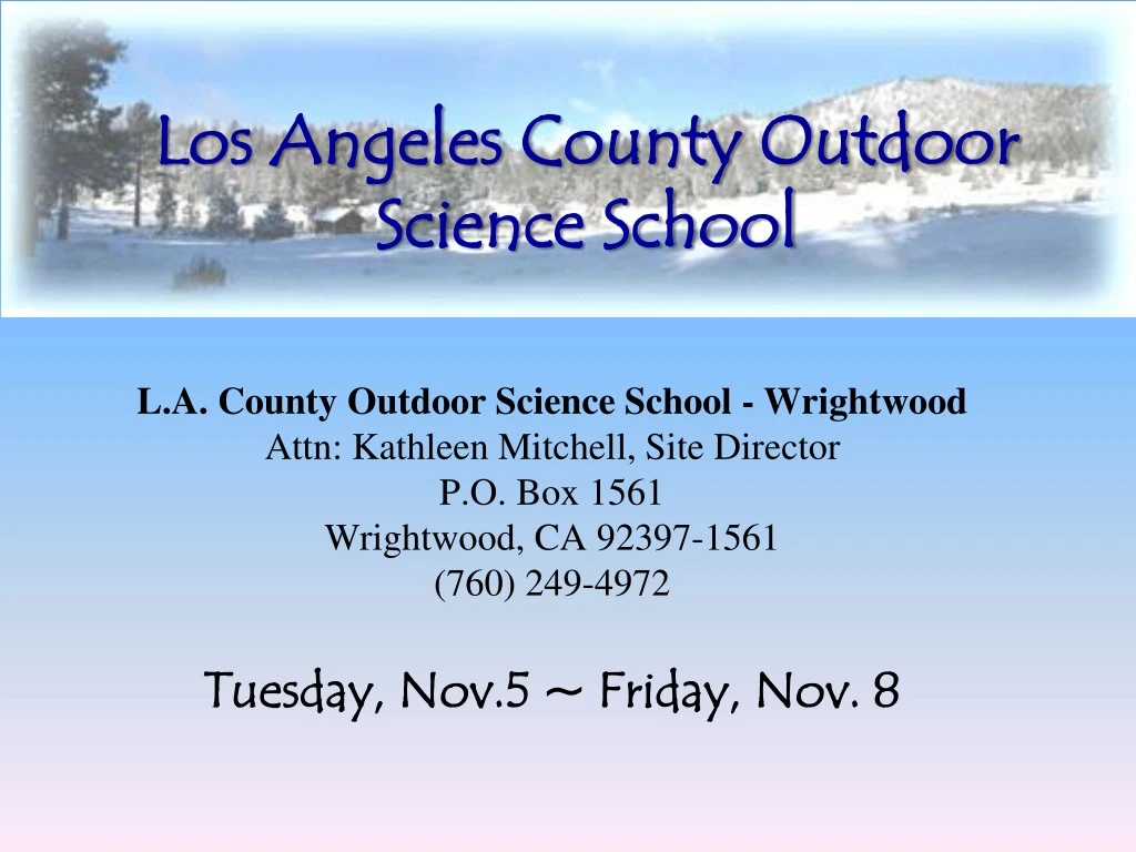 los angeles county outdoor science school