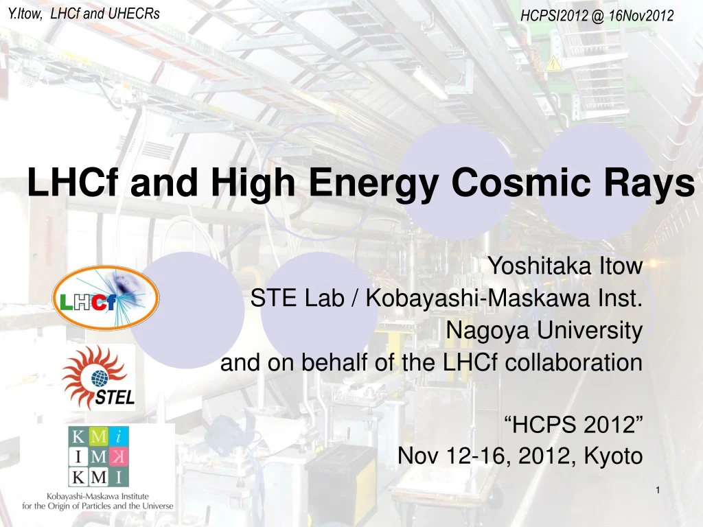 lhcf and high energy cosmic rays