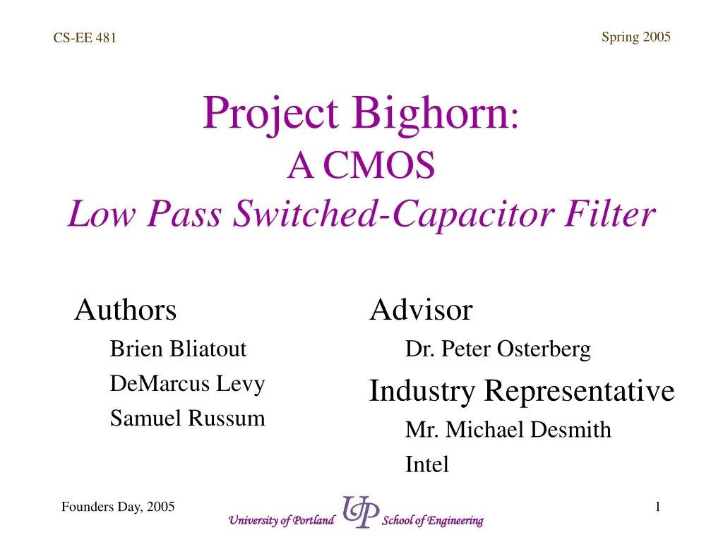project bighorn a cmos low pass switched capacitor filter