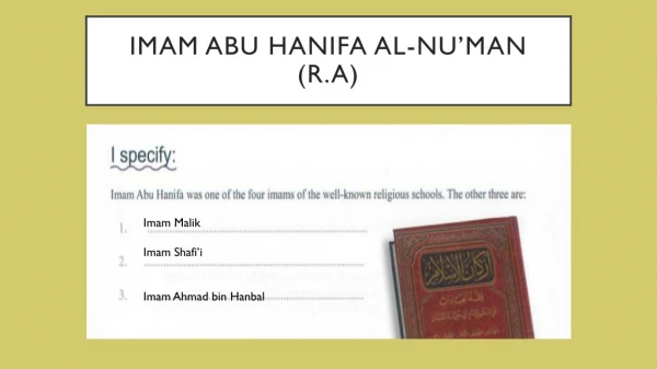 Imam abu hanifa al- nu’man ( r.a )