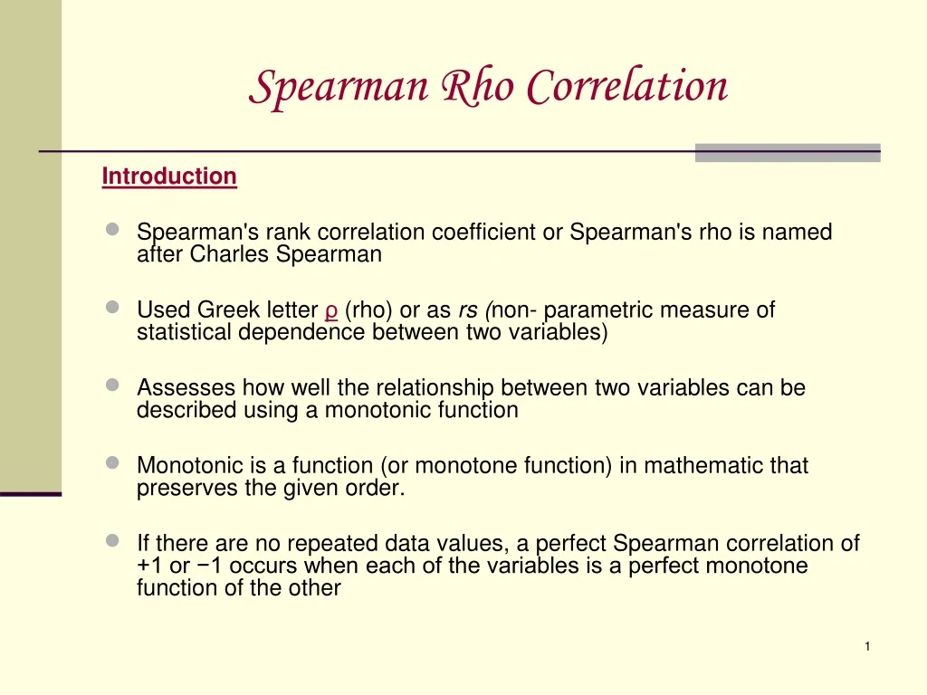 spearman rho correlation