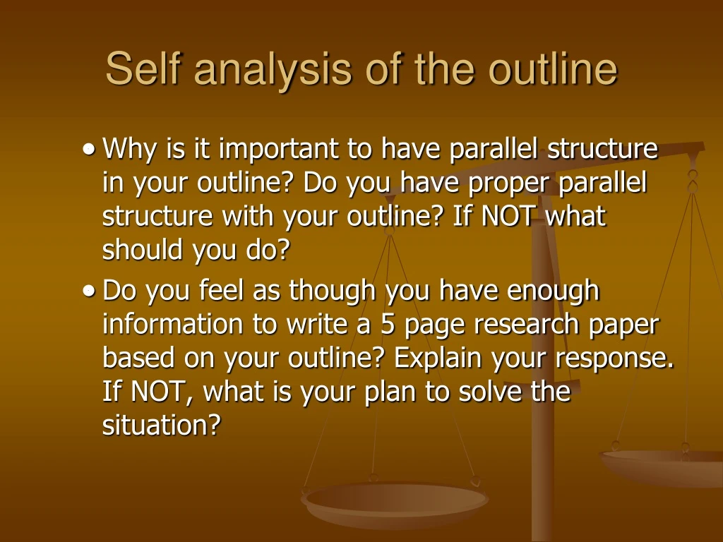 self analysis of the outline