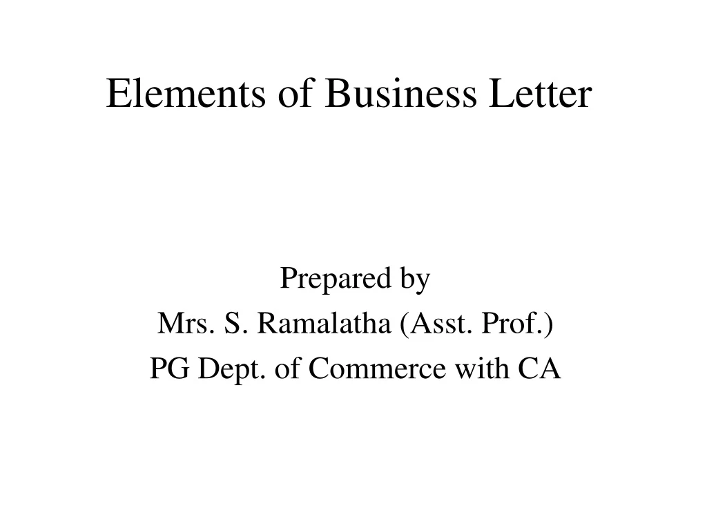 elements of business letter