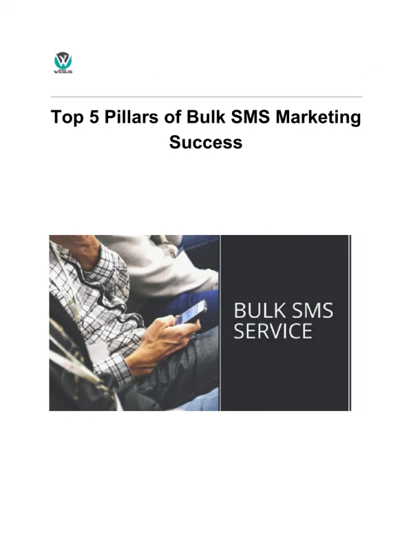 Top 5 Pillars of Bulk SMS Marketing Success | BulkSMS Service | Bangalore