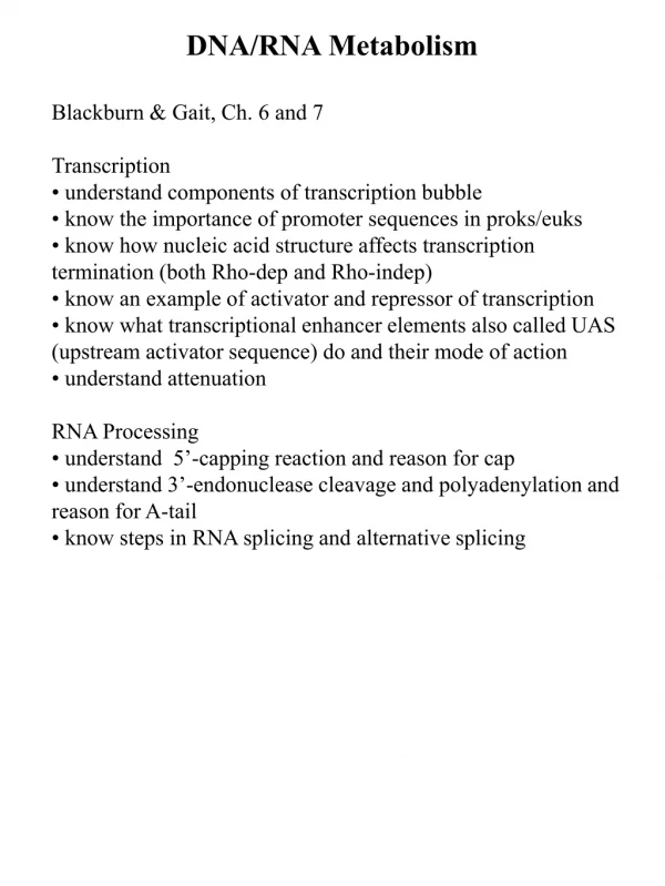 DNA/RNA Metabolism