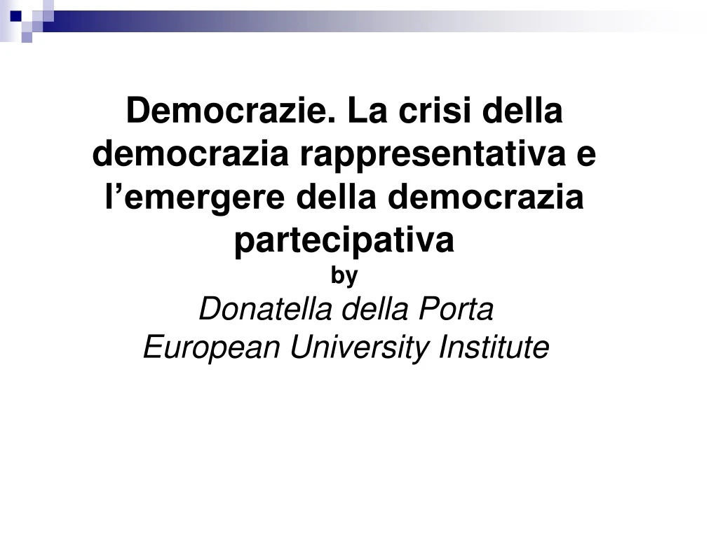 democrazie la crisi della democrazia