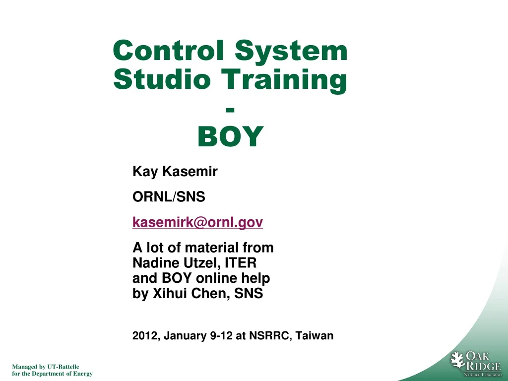 control system studio training boy