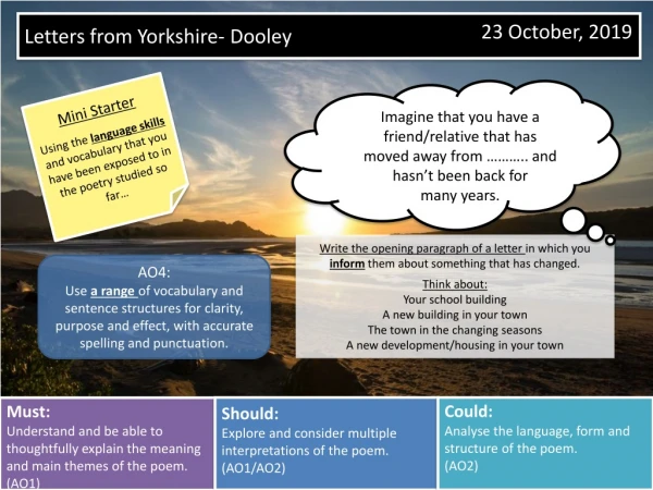 Letters from Yorkshire- Dooley