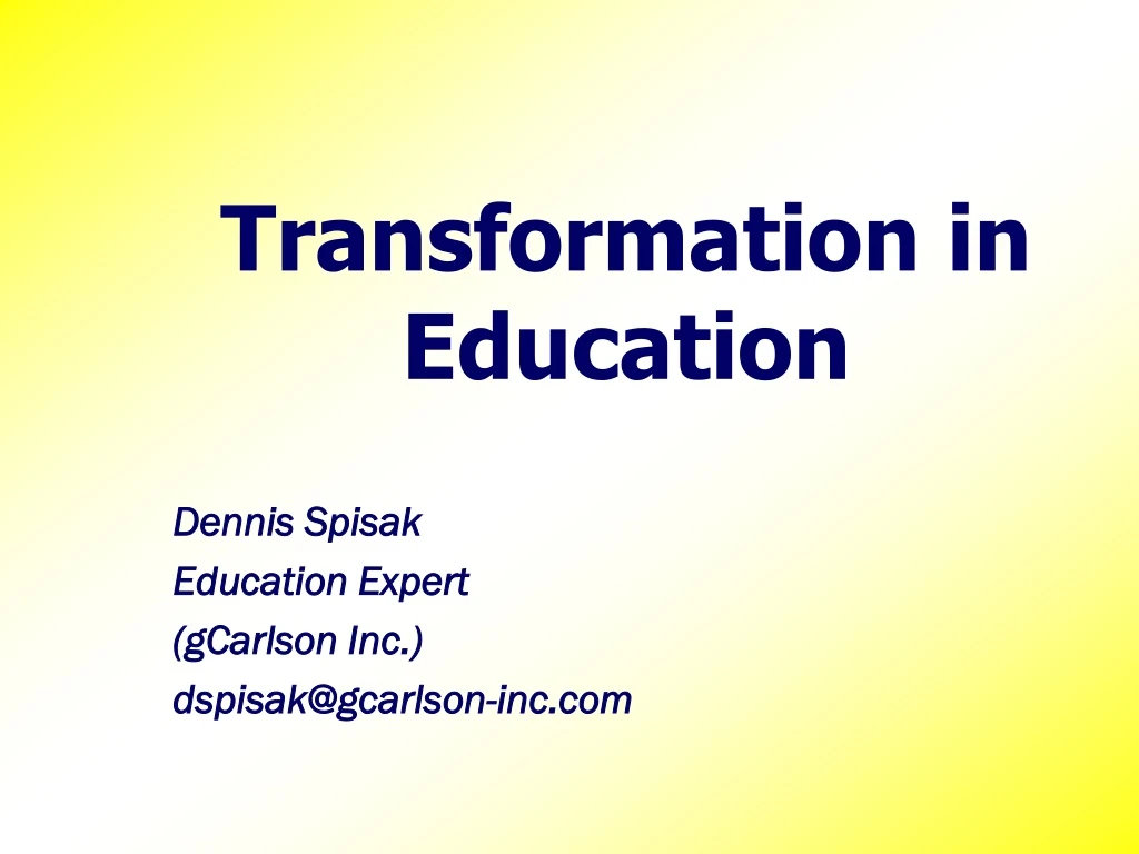transformation in education