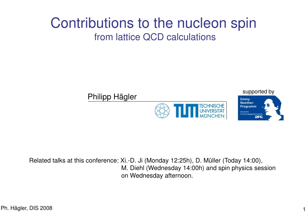 contributions to the nucleon spin from lattice
