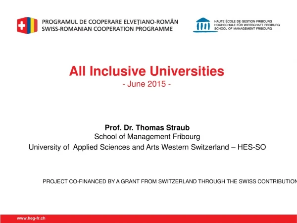 All Inclusive Universities - June 2015 -
