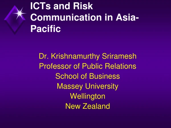 ICTs and Risk Communication in Asia-Pacific