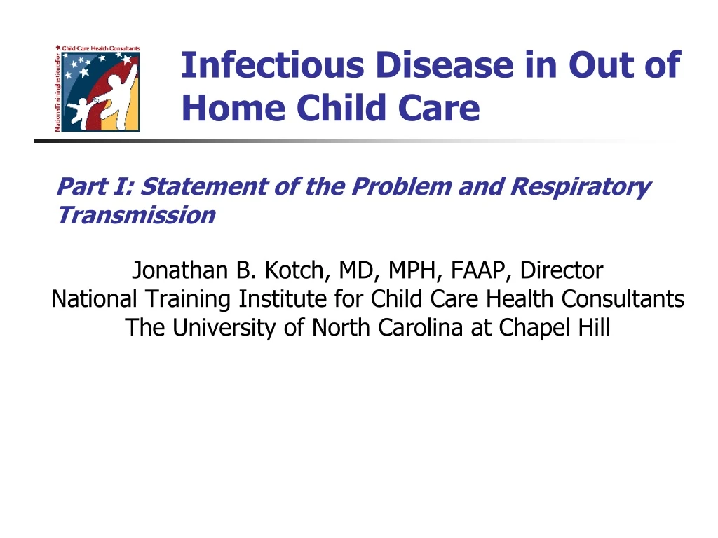 infectious disease in out of home child care