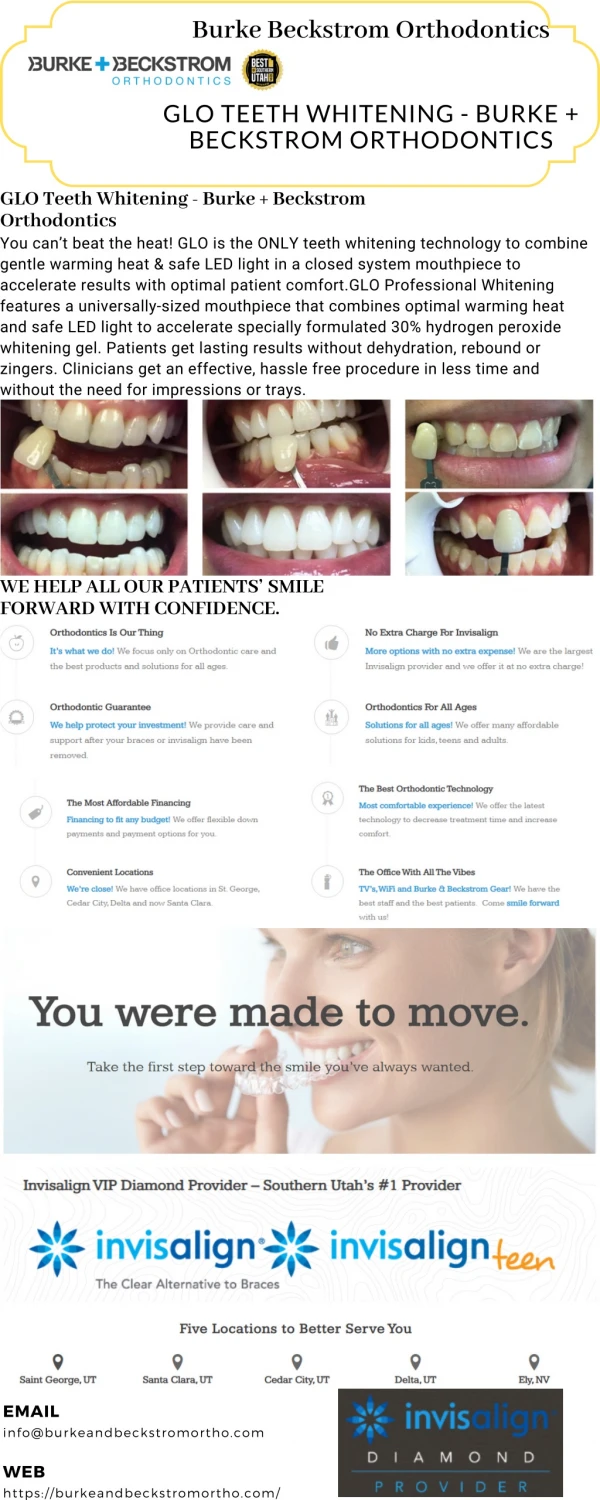 GLO Teeth Whitening - Burke Beckstrom Orthodontics