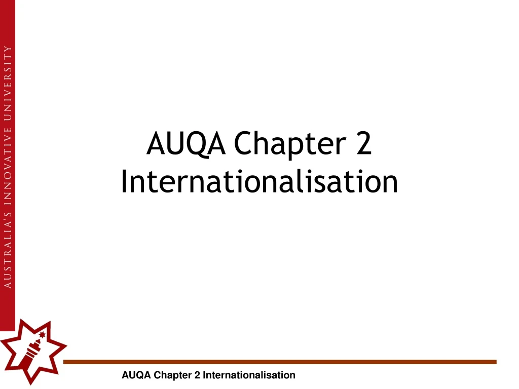 auqa chapter 2 internationalisation