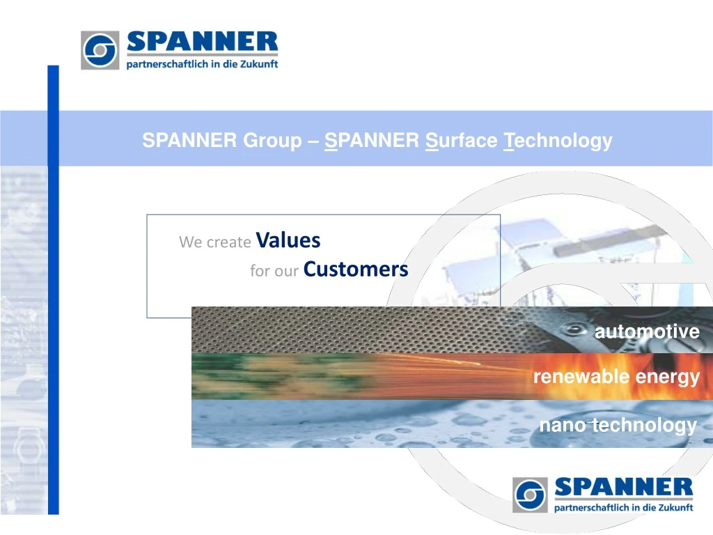 spanner group s panner s urface t echnology