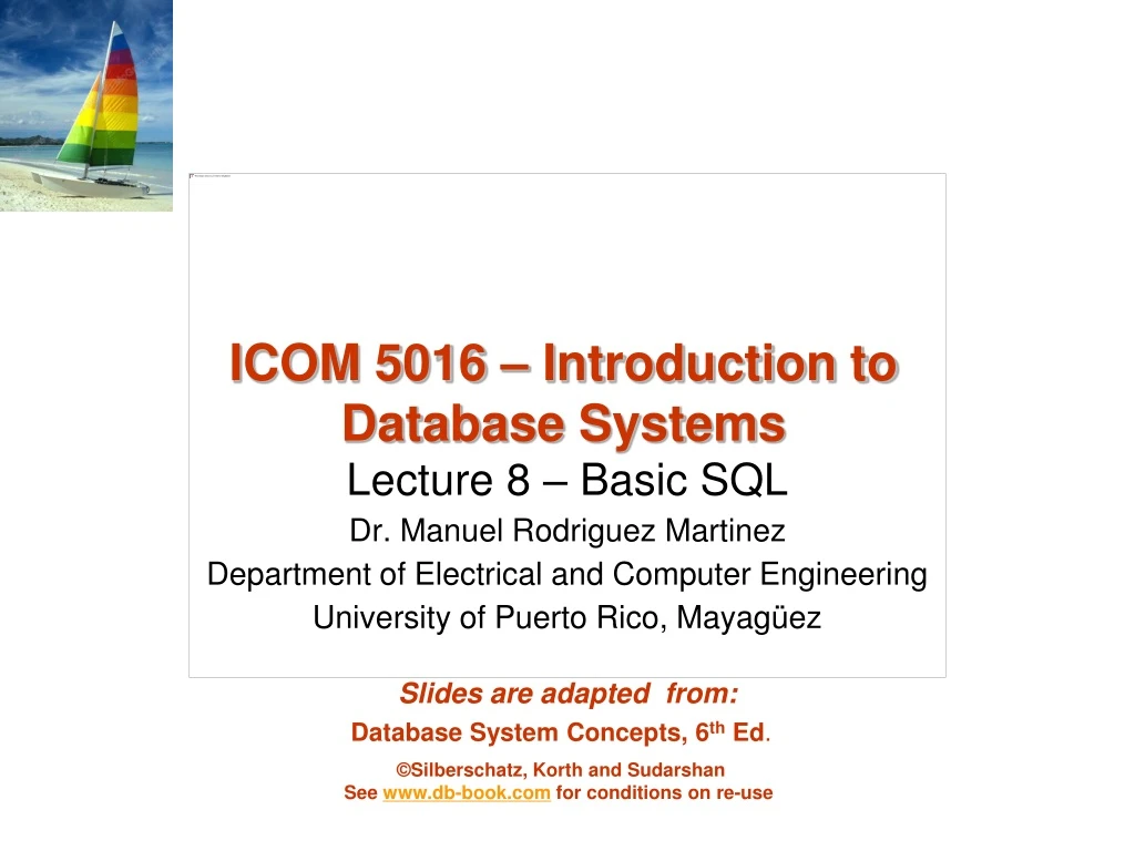 icom 5016 introduction to database systems