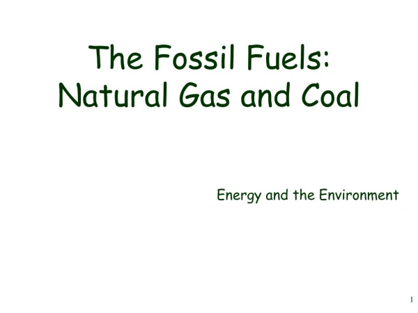 The Fossil Fuels: Natural Gas and Coal