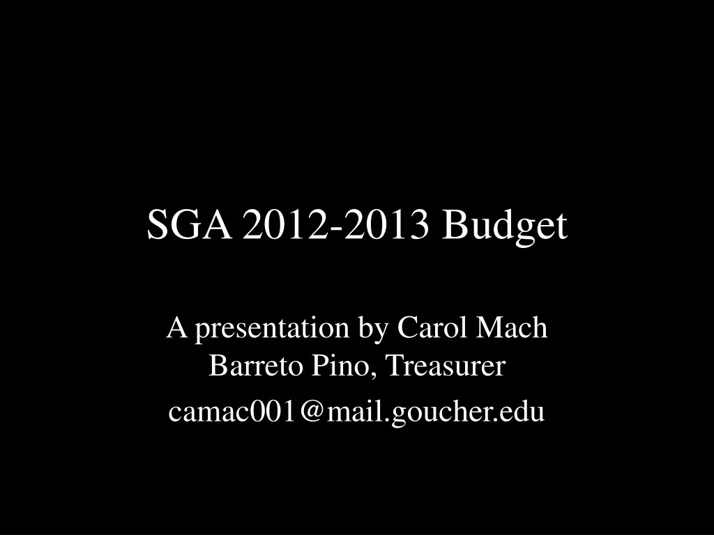 sga 2012 2013 budget