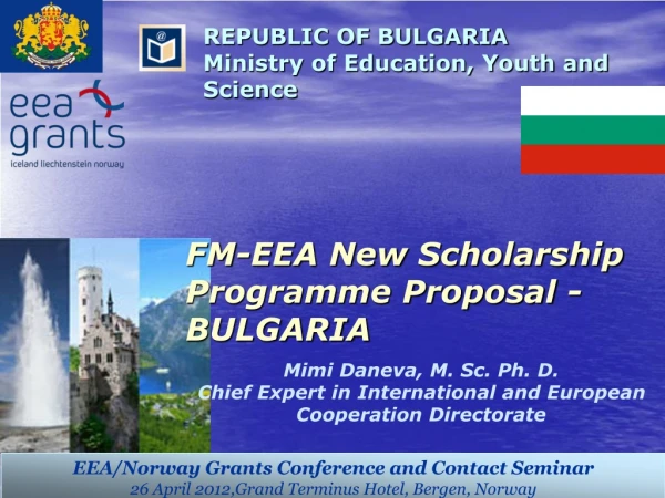 FM-EEA New Scholarship Programme Proposal - BULGARIA