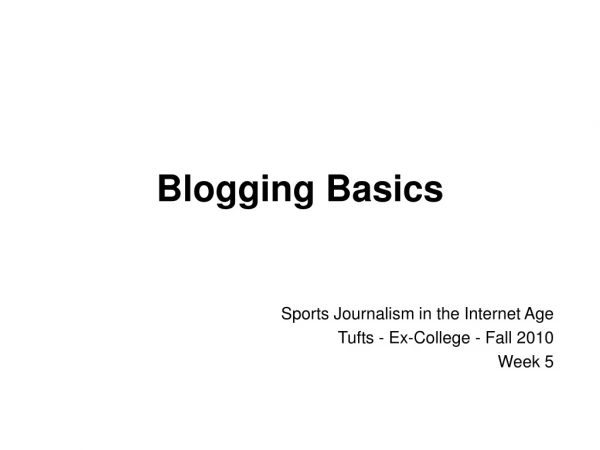 Blogging Basics