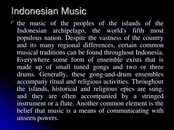 Indonesian Music