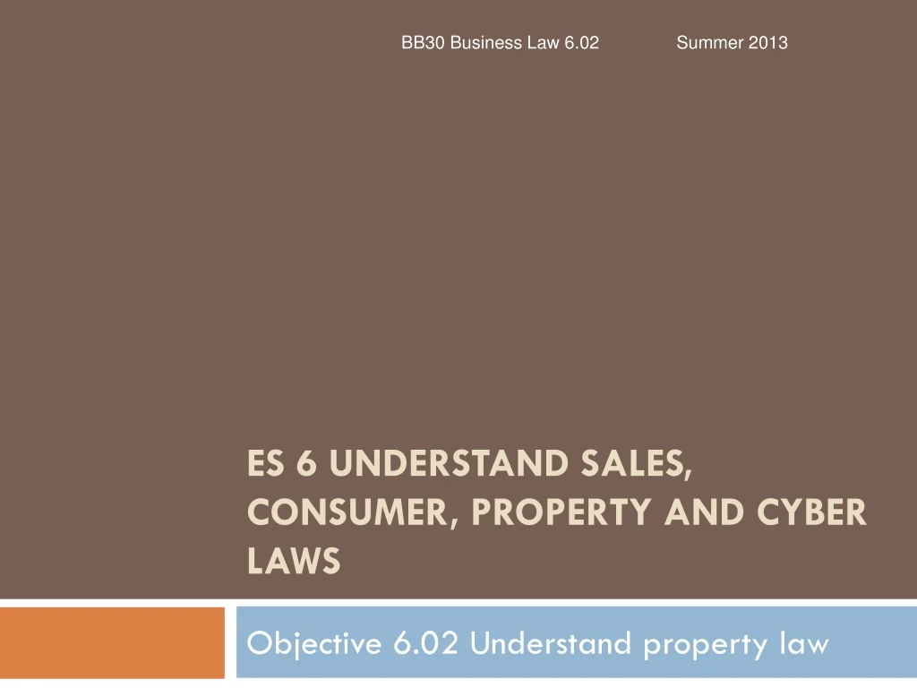 es 6 understand sales consumer property and cyber laws