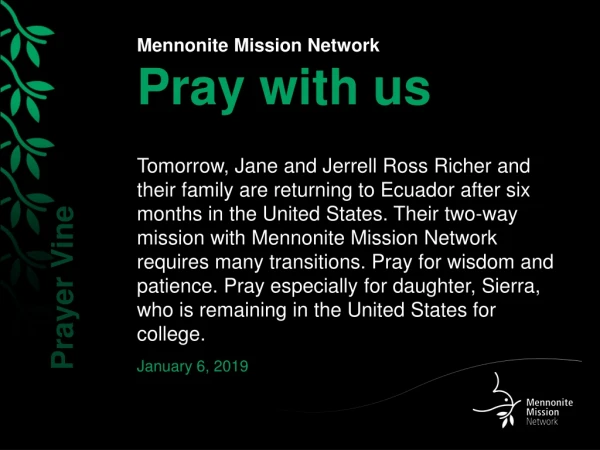 Mennonite Mission Network Pray with us