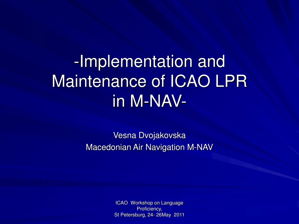 implementation and maintenance of icao