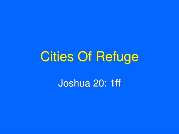 Cities Of Refuge